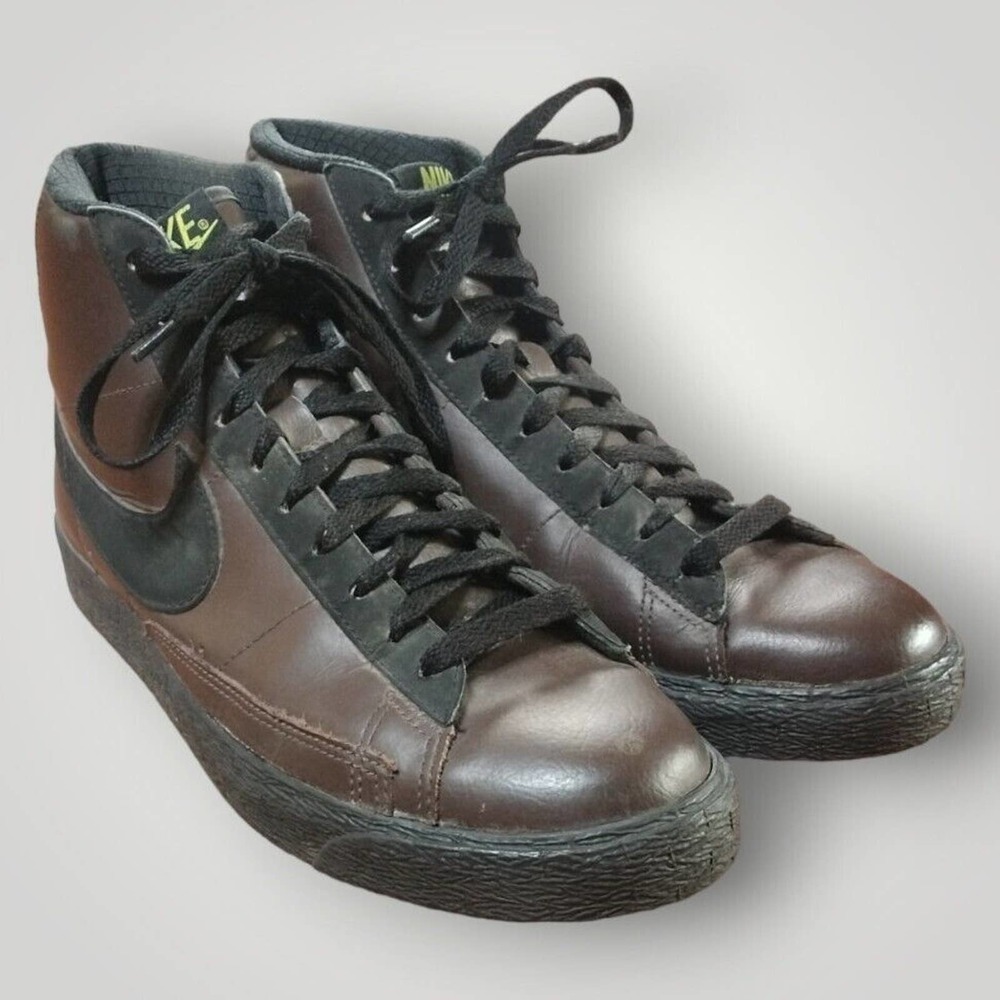 Size 9 - Nike Blazer High Dark Cinder/ Chocolate Brown Plaid - 316664-200